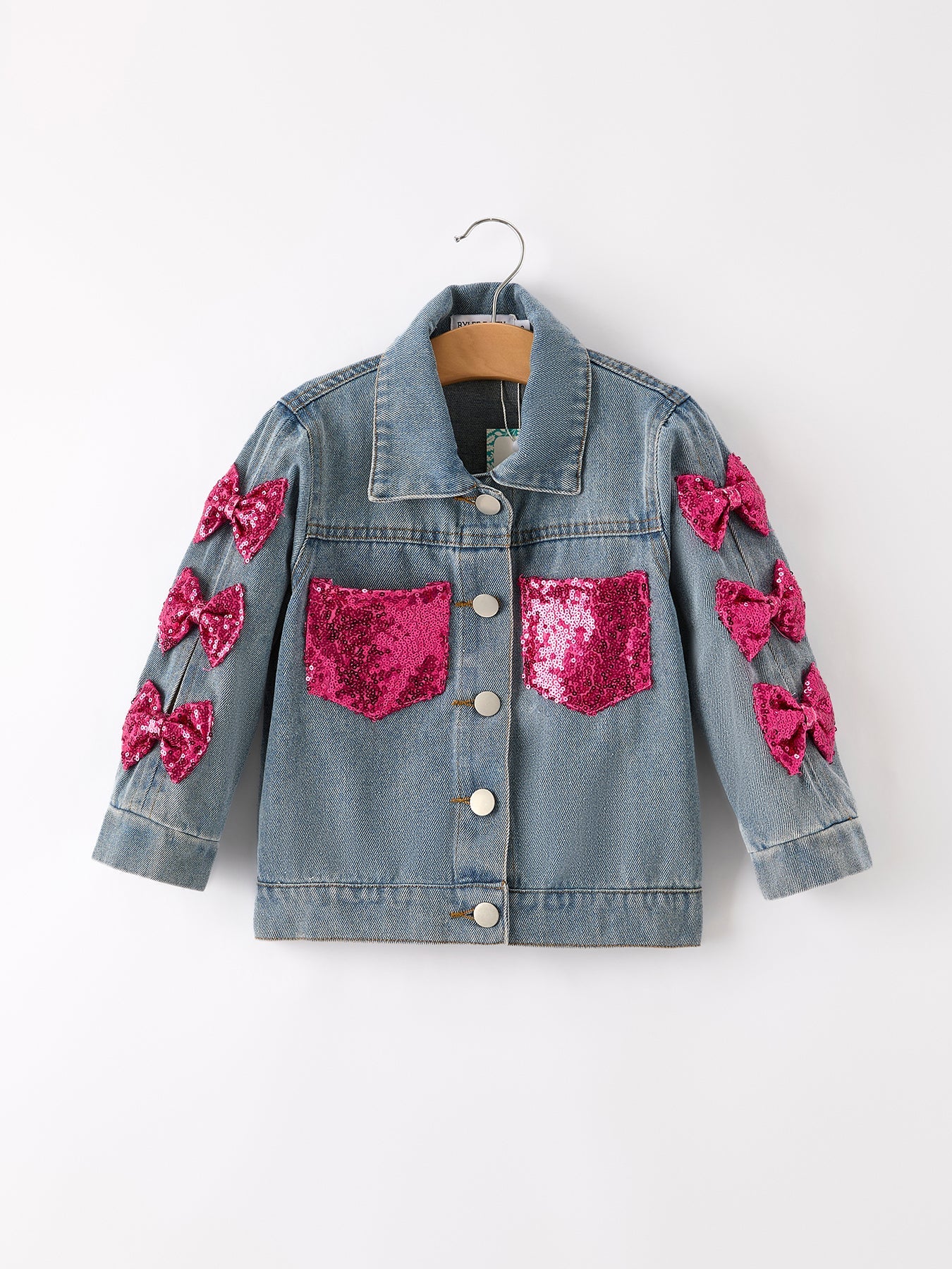 (Pre-order)Girls Autumn Denim Sequined Jacket Top