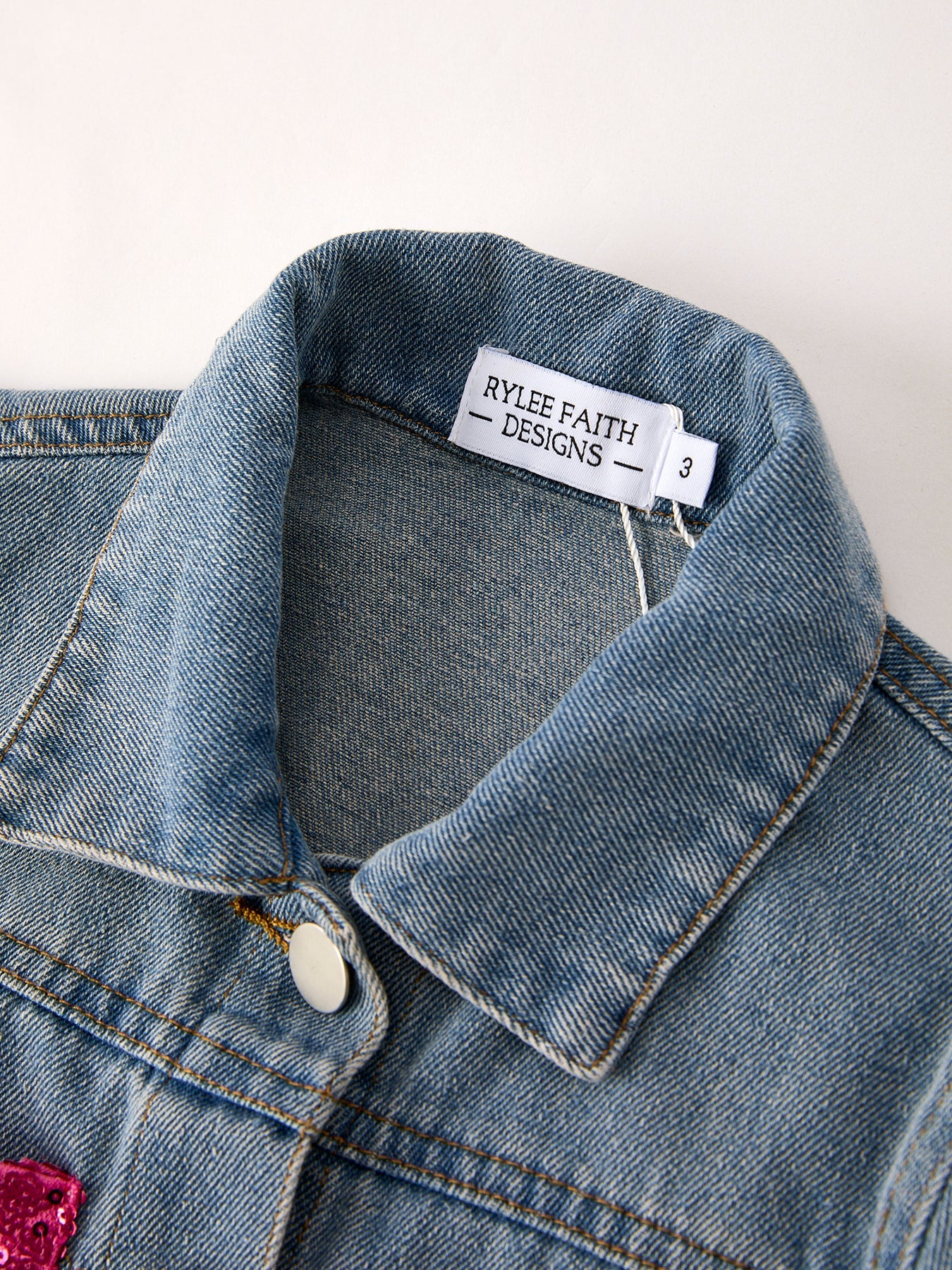 (Pre-order)Girls Autumn Denim Sequined Jacket Top