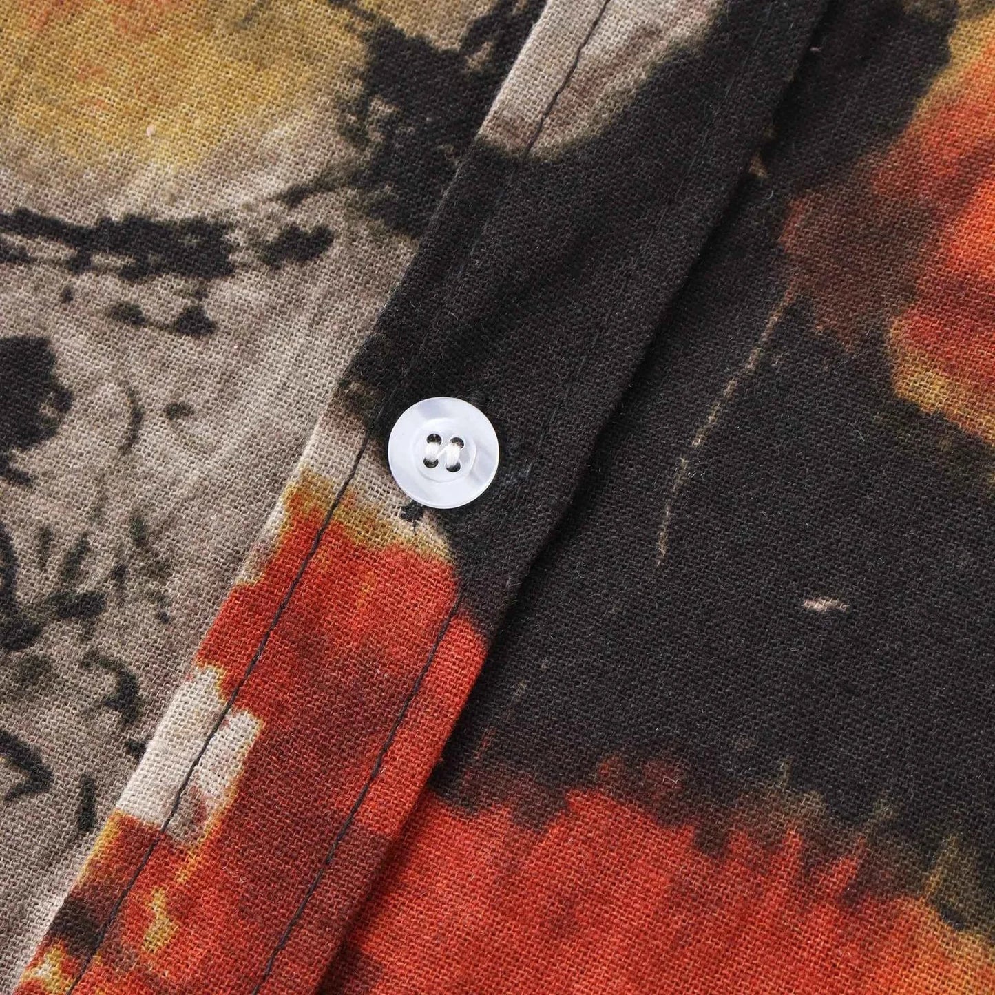 Abstract Short Sleeve Button-Up Shirt
