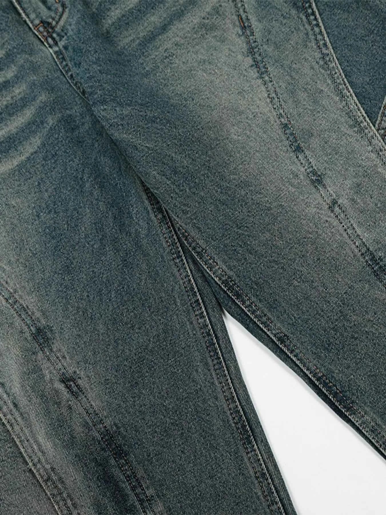 3-D Hem Detail Baggy Jeans
