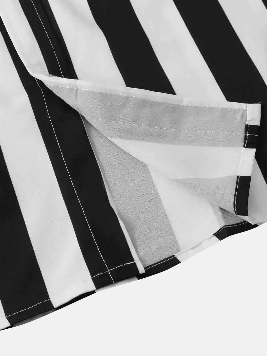 B&W Striped Button Down Shirt