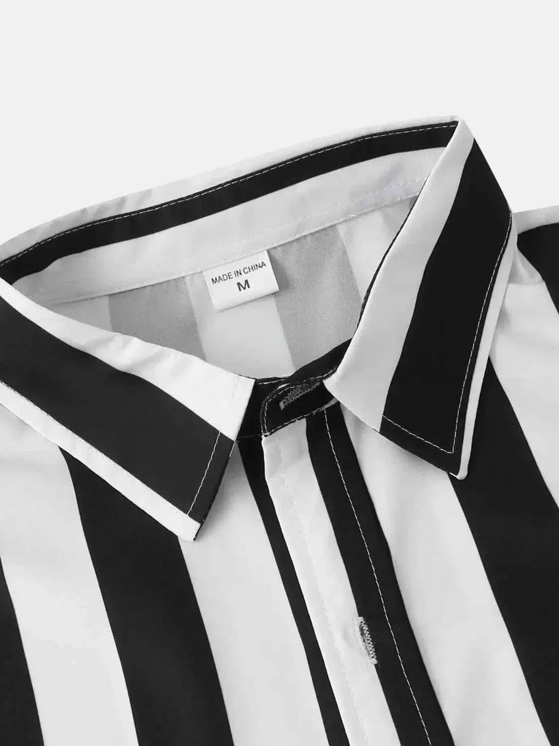 B&W Striped Button Down Shirt