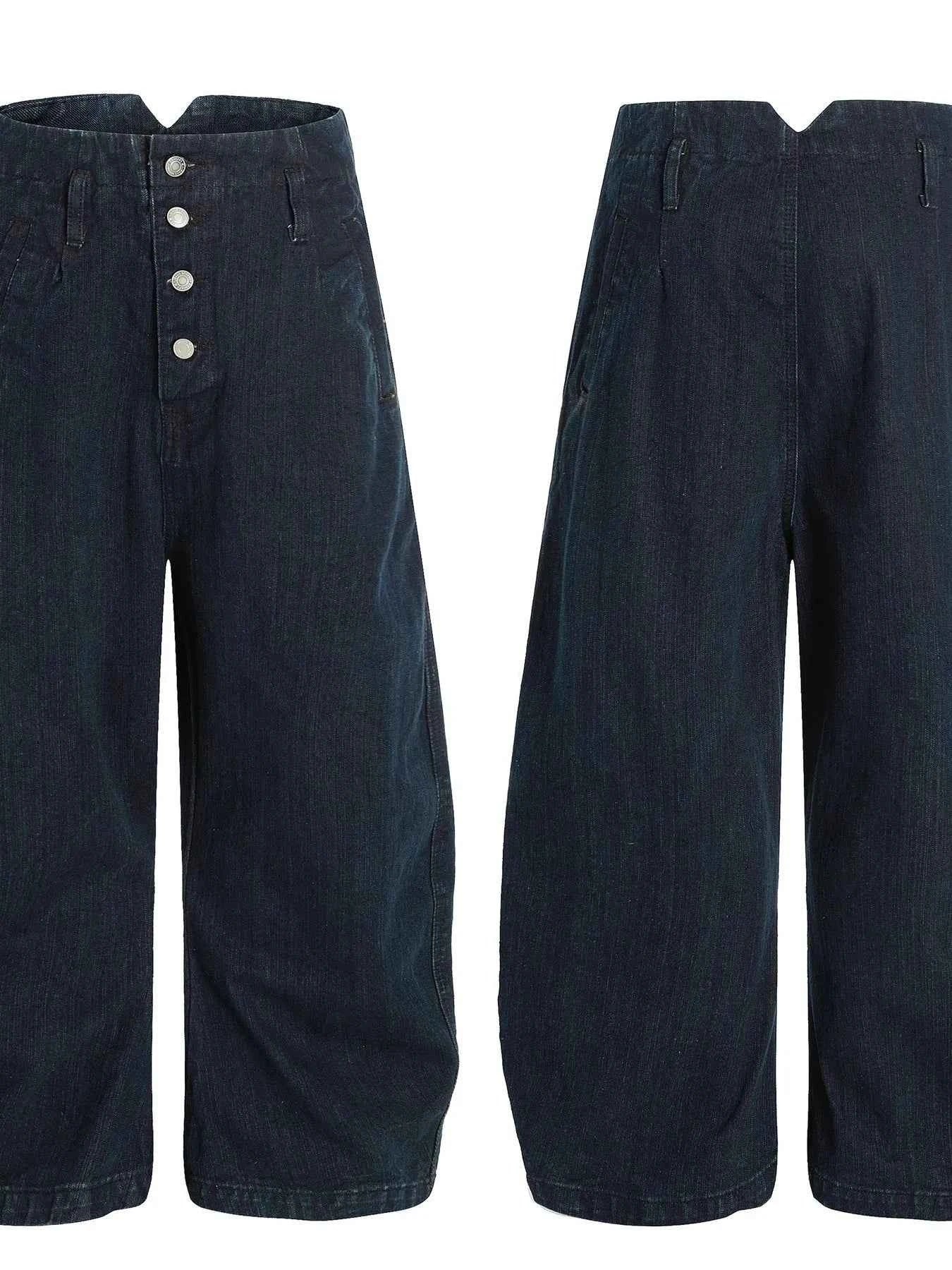 Button Fly Curved Jeans