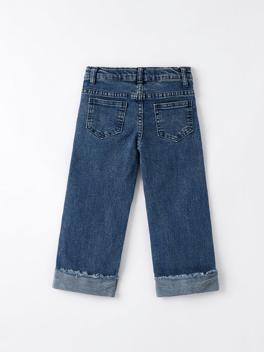 4th of july Stylish Star Shaped Distressed Button Jeans