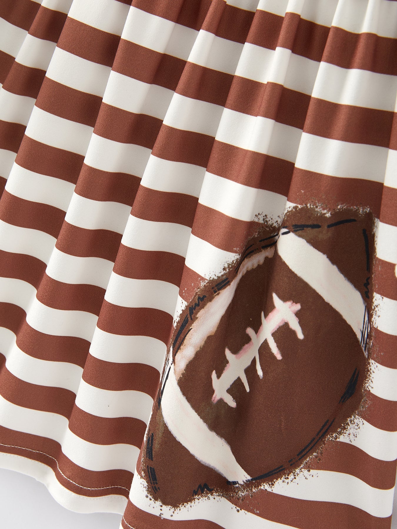 Fall Girls Ball Stripe Print Brown Dress 2-piece Set