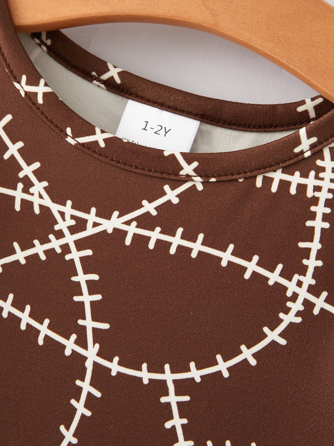 Fall Girls Ball Stripe Print Brown Dress 2-piece Set