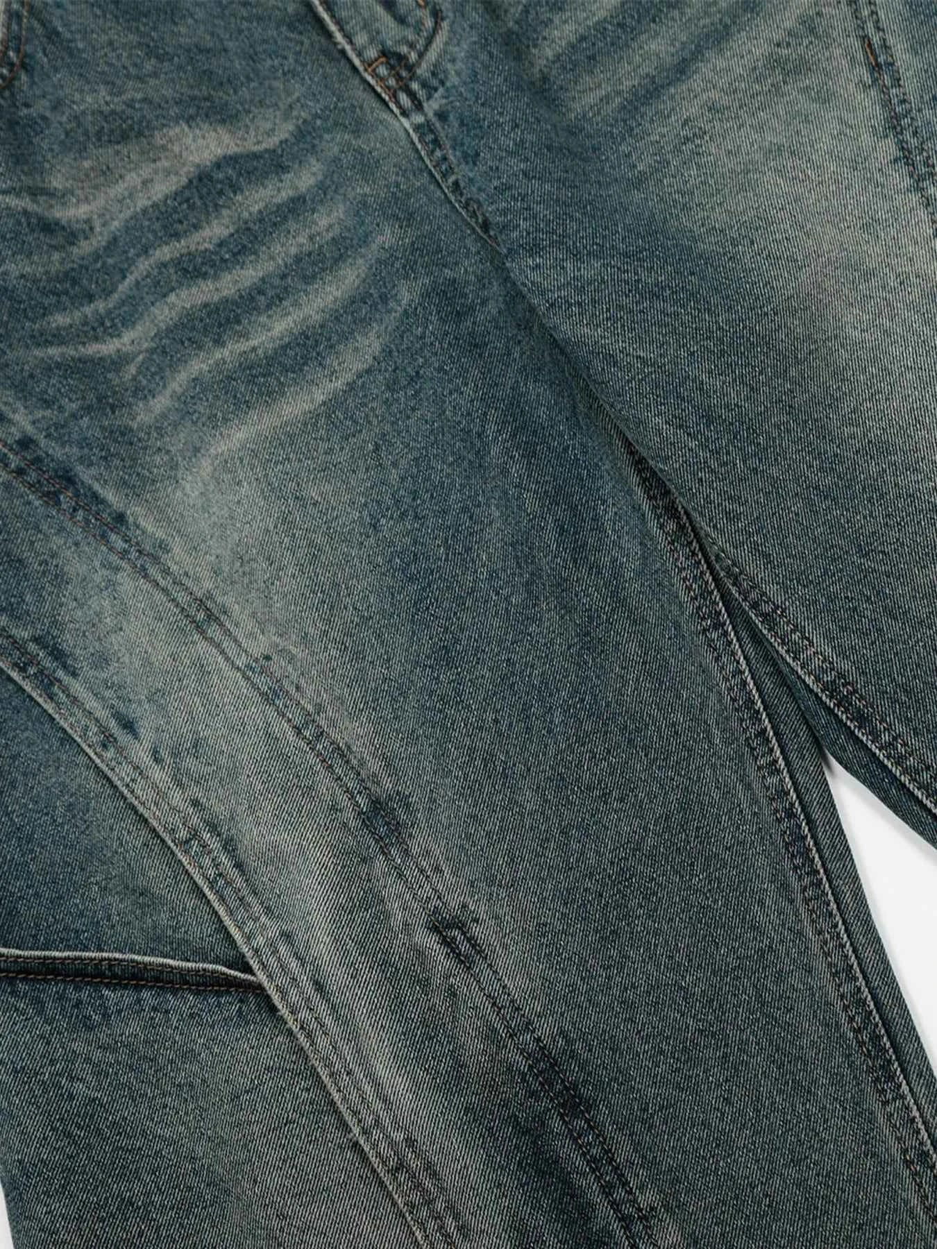 3-D Hem Detail Baggy Jeans