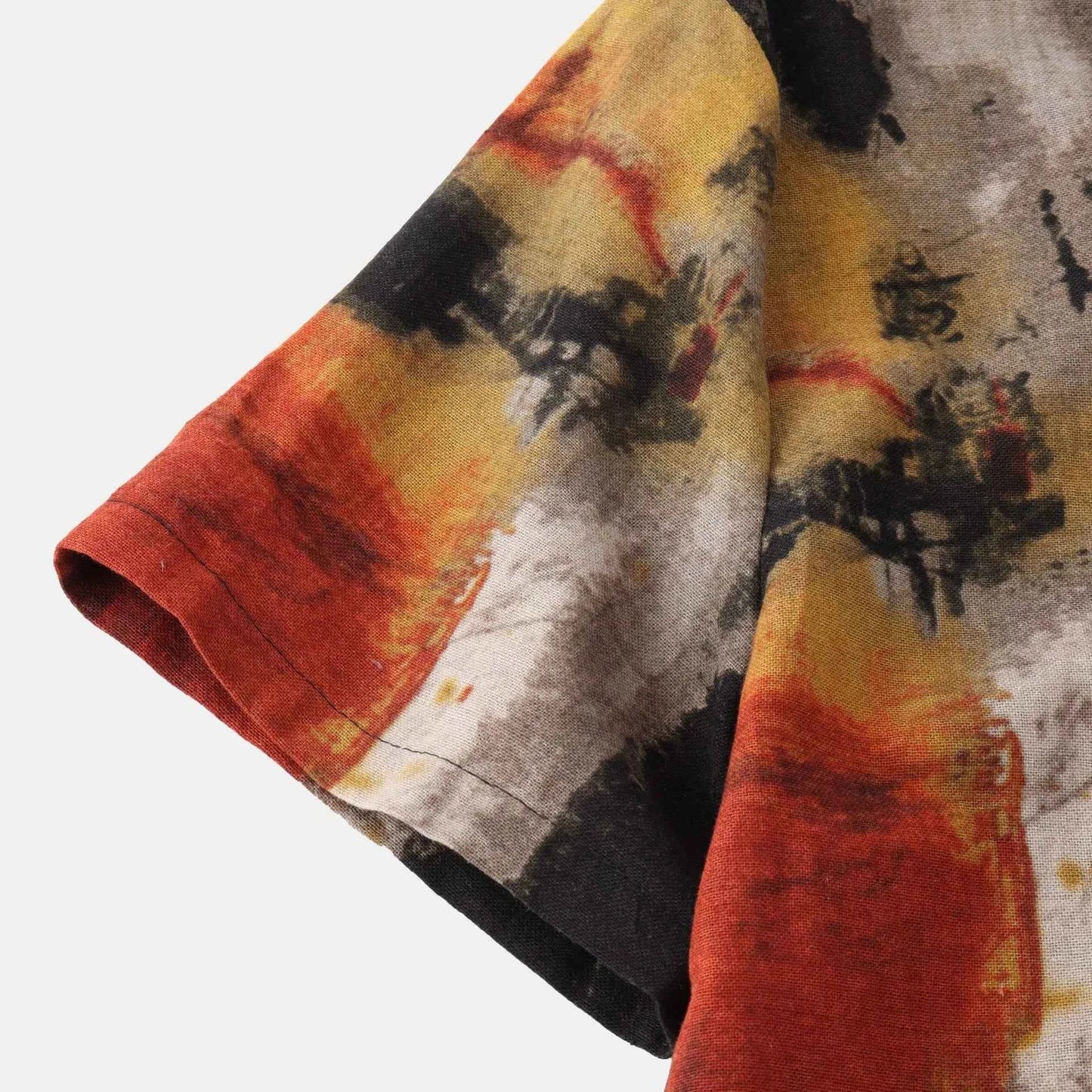 Abstract Short Sleeve Button-Up Shirt