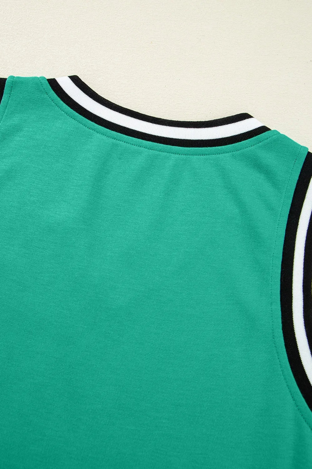 Color Contrast Trim V Neck Shift Sleeveless Mini Dress