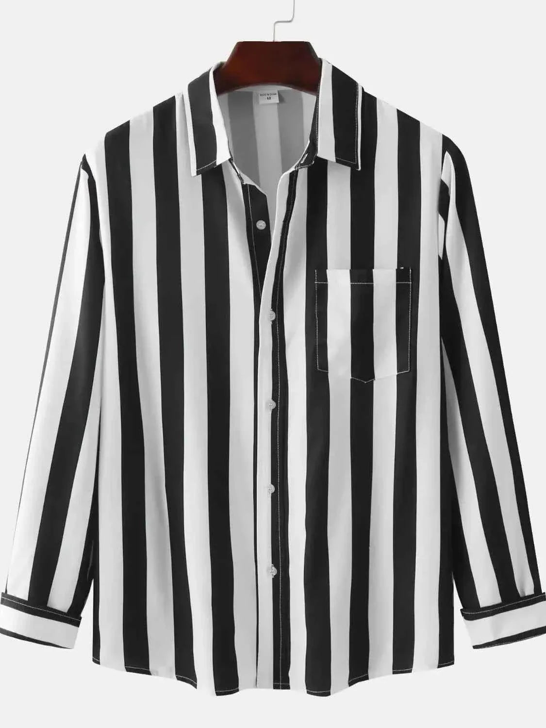 B&W Striped Button Down Shirt