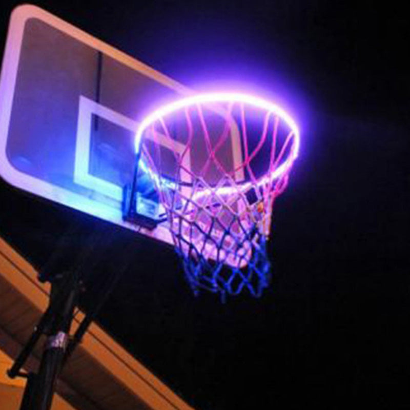 1 PCS LED Basketball Hoop Light Basketball Rim Changing Induction Lamp Shoot Hoops Solar Light Playing At Night LED Strip Lamp