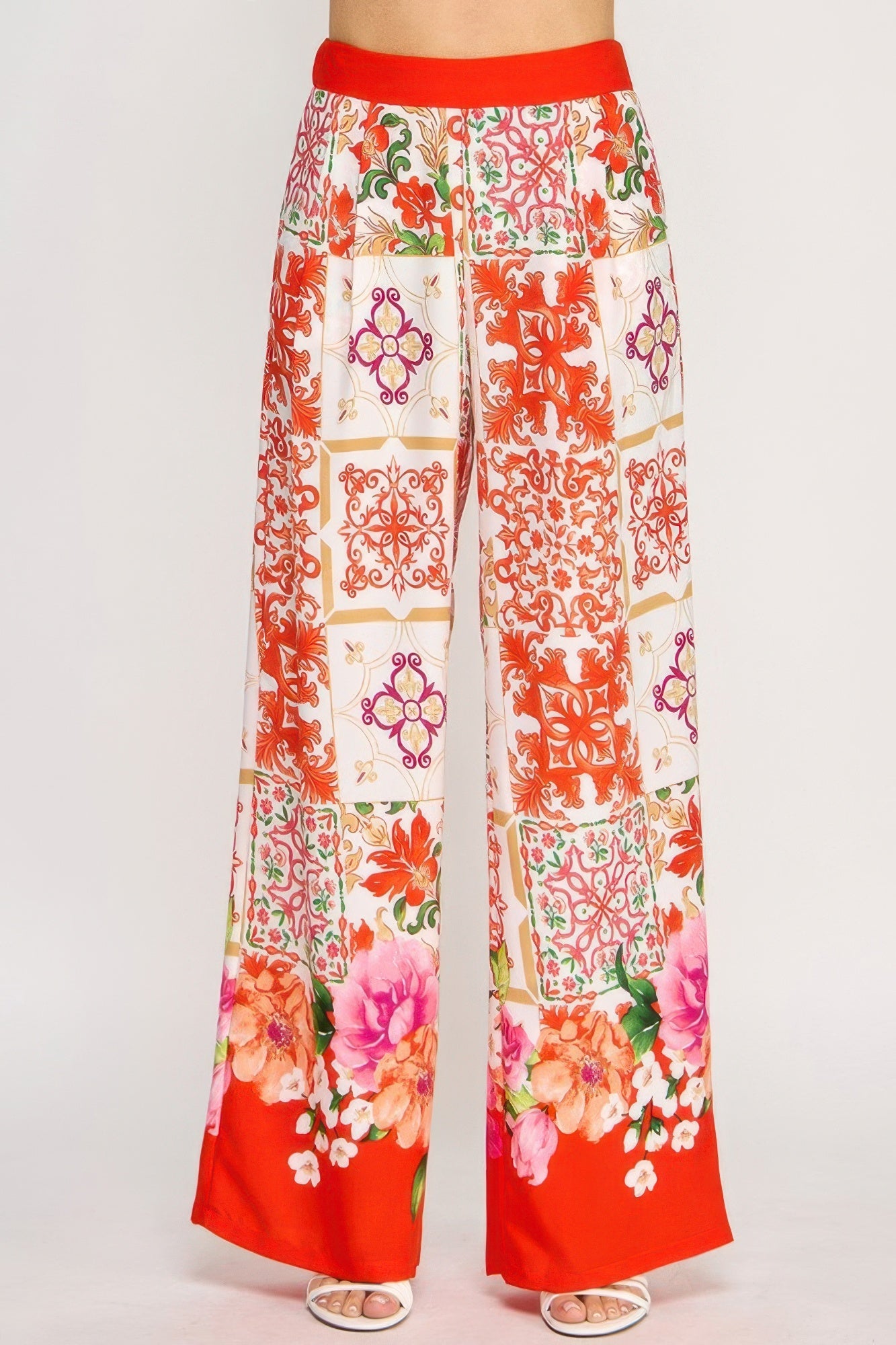 Printed Wide Leg Pants