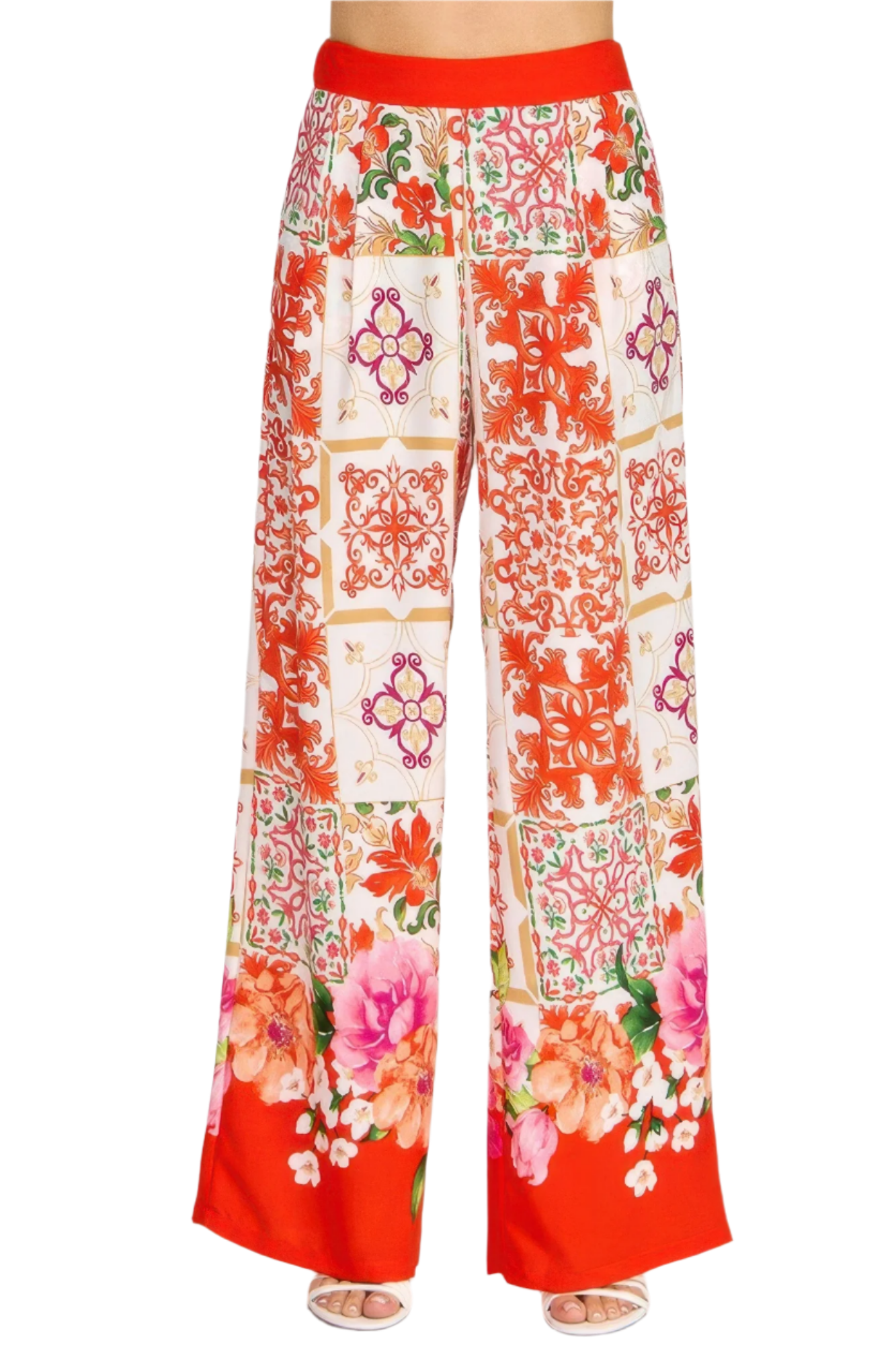 Printed Wide Leg Pants