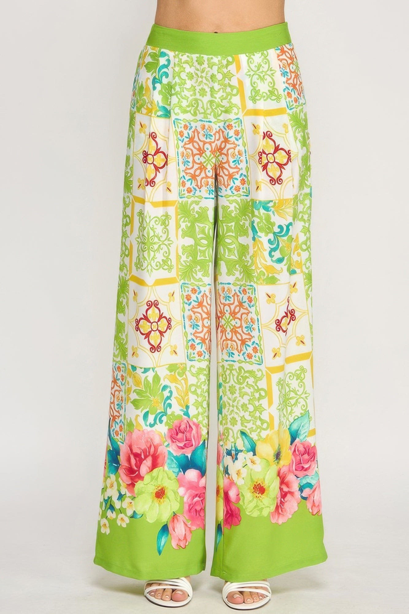 Printed Wide Leg Pants