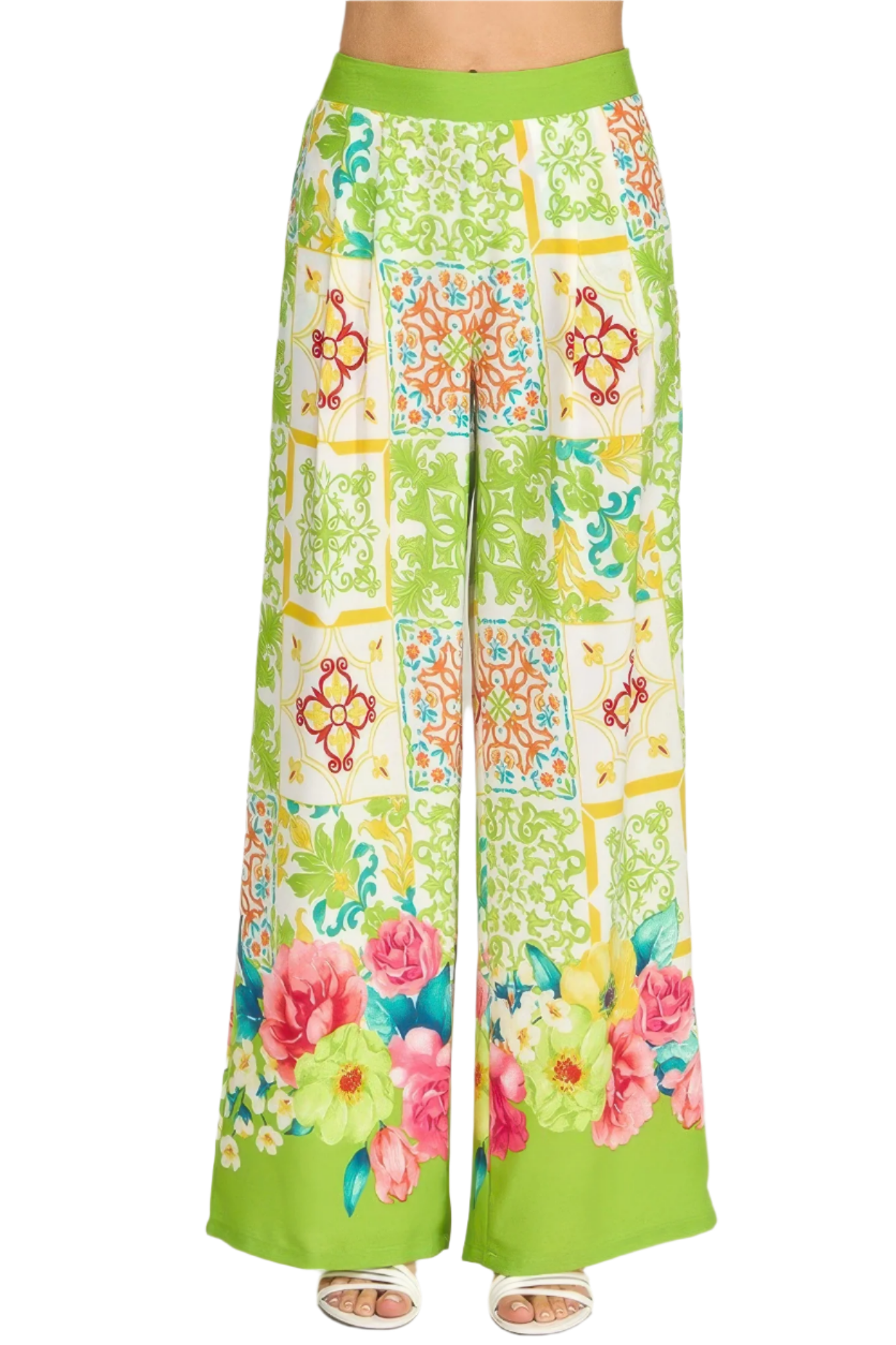 Printed Wide Leg Pants