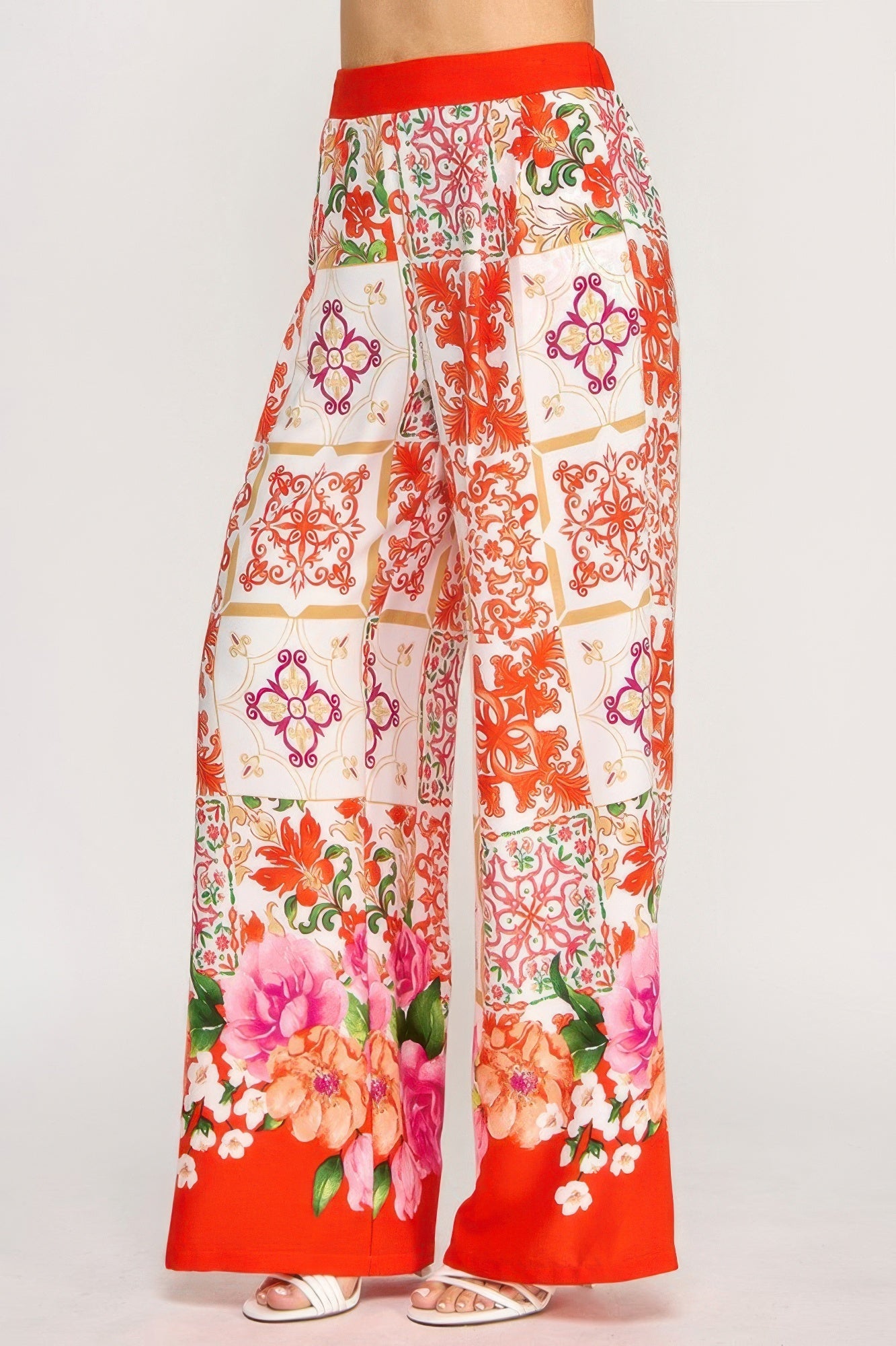 Printed Wide Leg Pants