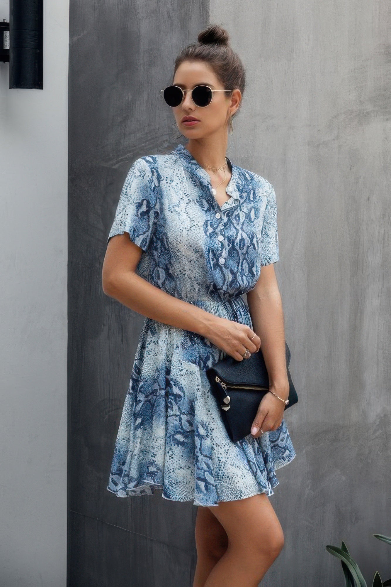 Power Play Animal Print Shirt Dress