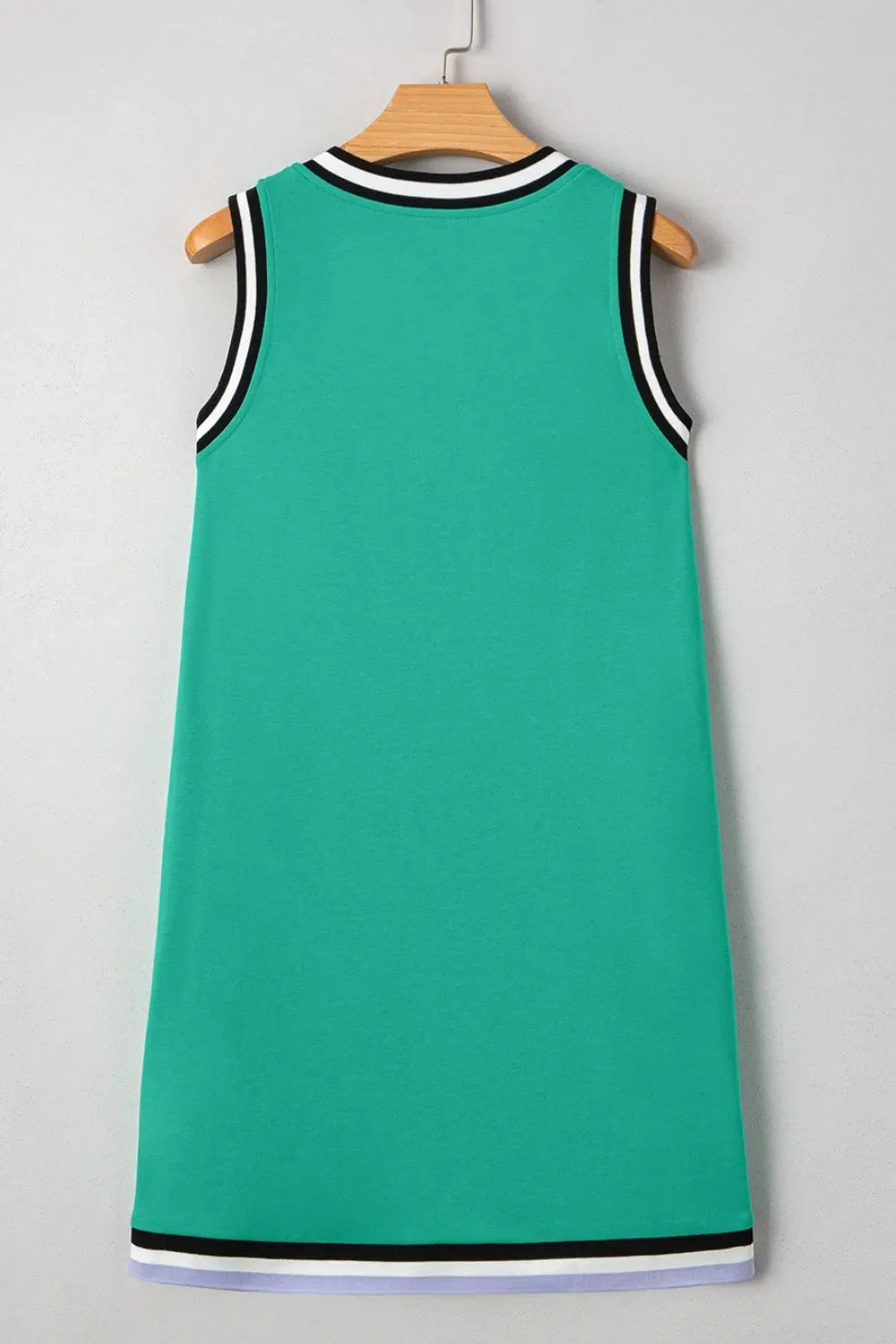 Color Contrast Trim V Neck Shift Sleeveless Mini Dress