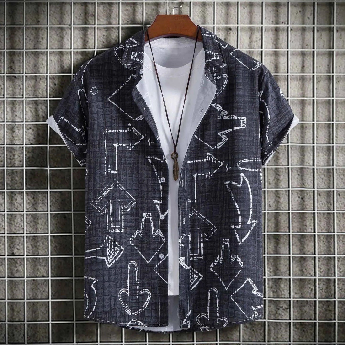 Arrow Print Button Down Shirt