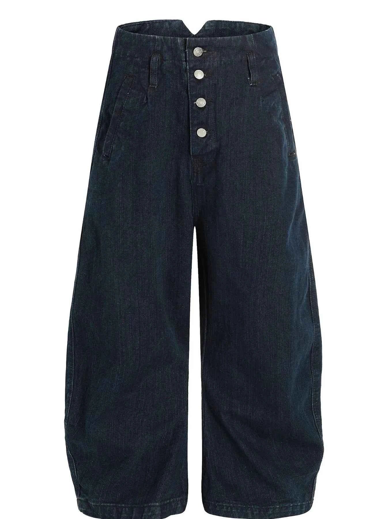 Button Fly Curved Jeans