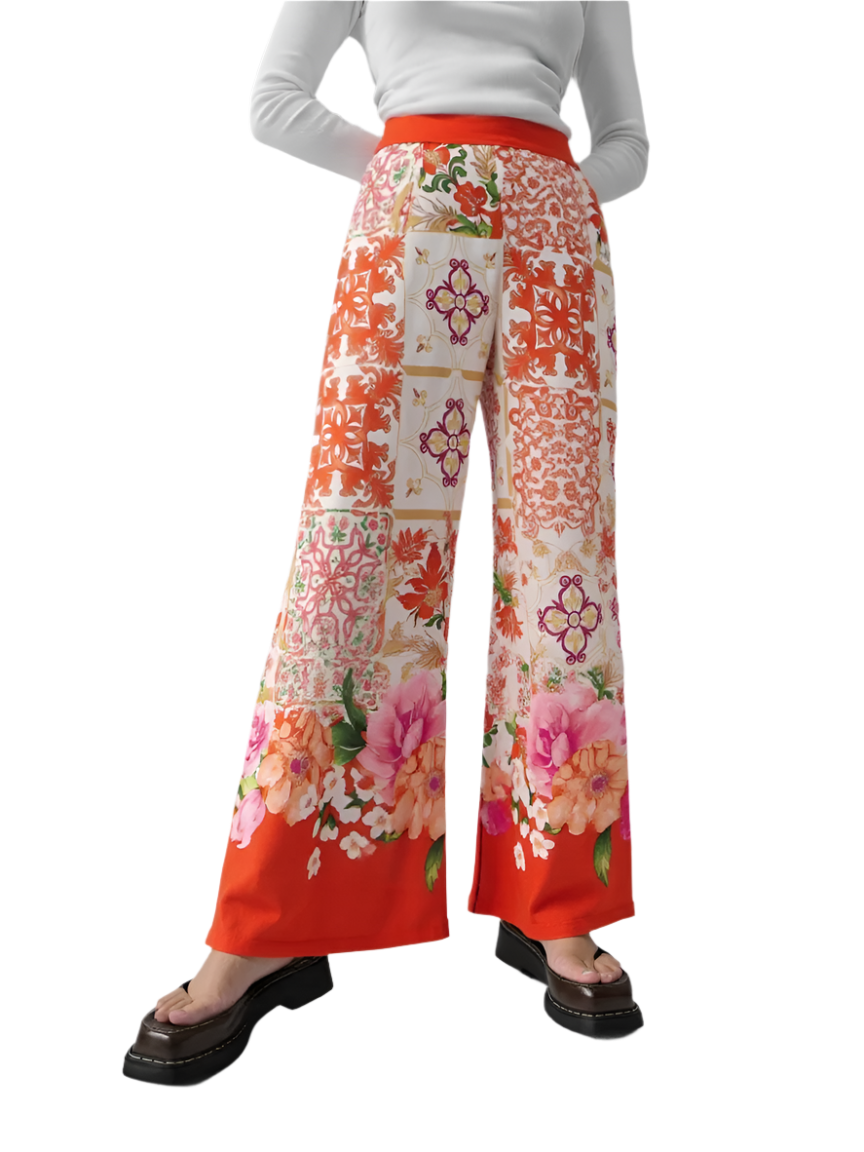 Printed Wide Leg Pants