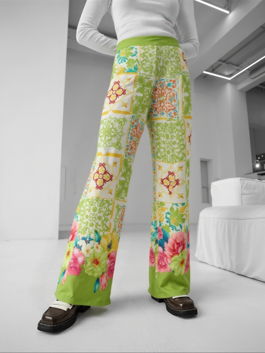 Printed Wide Leg Pants