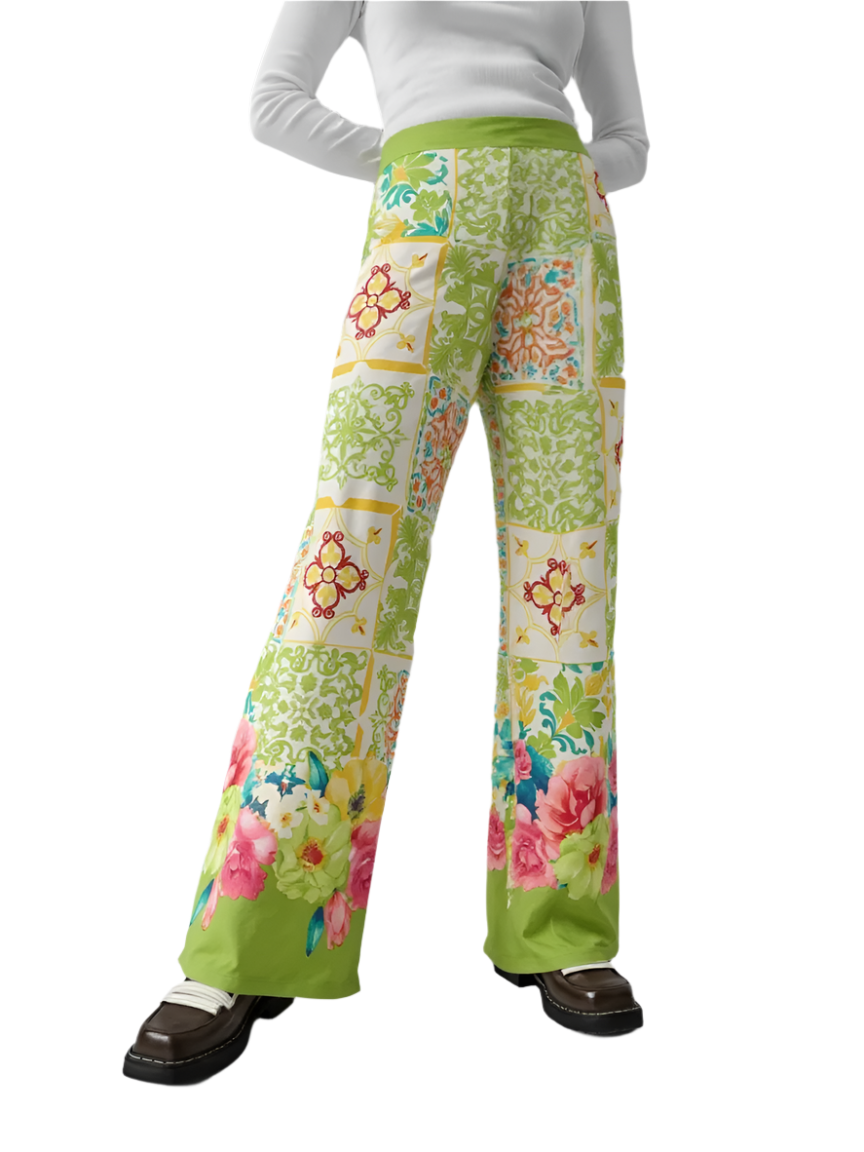 Printed Wide Leg Pants