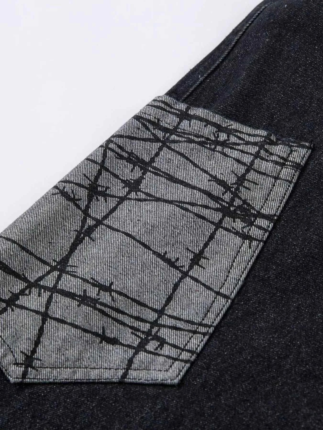 Barbed Panel Cargo Jeans