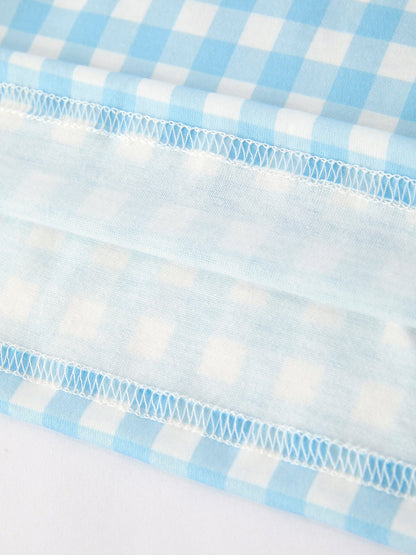 Fall Halloween & Thanksgiving Pumpkin Embroidery Smocking Blue Plaid Dress