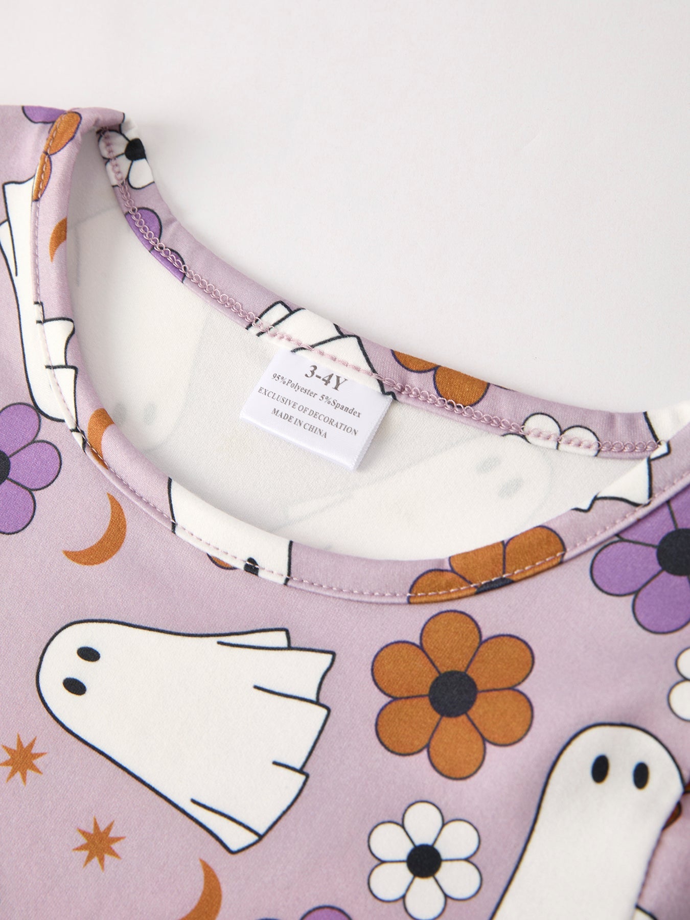 2 Piece Halloween Ghost Striped Girls Dress Set