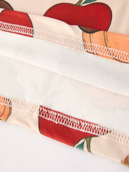 2 Piece Thanksgiving Pumpkin Stripe Print Girls Dress Set