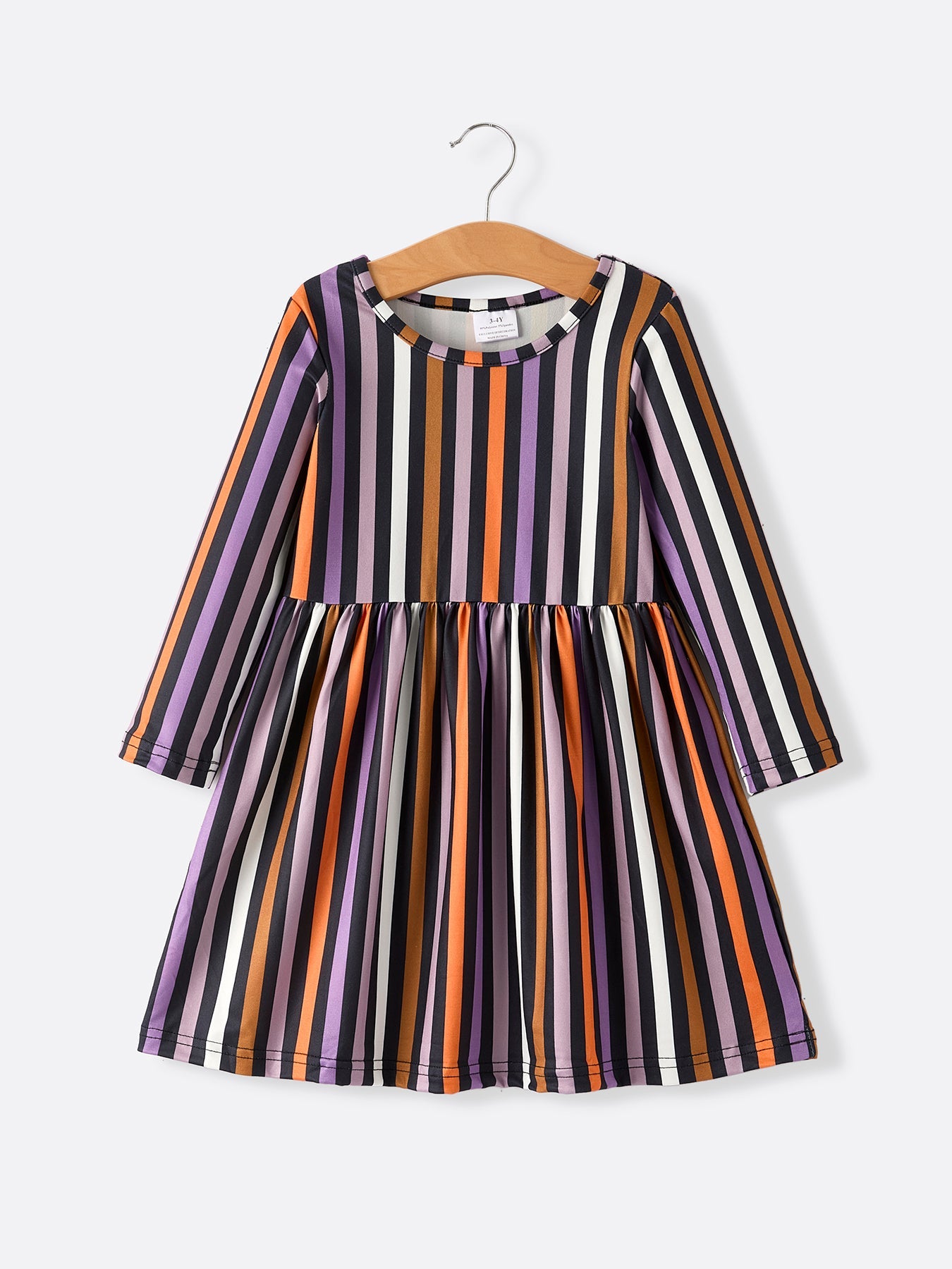 2 Piece Halloween Ghost Striped Girls Dress Set