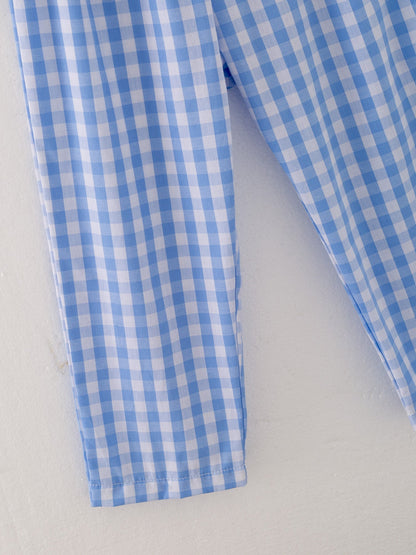 Chicken Blue Smocking Embroidered Boys Outfits