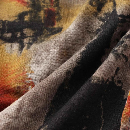 Abstract Short Sleeve Button-Up Shirt