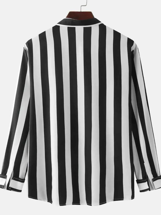 B&W Striped Button Down Shirt