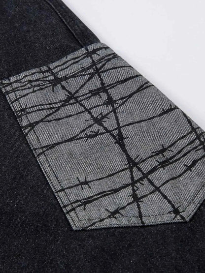 Barbed Panel Cargo Jeans