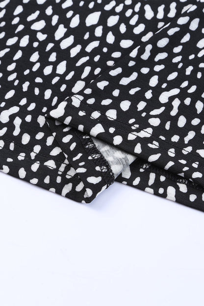 Apricot Cheetah Print Casual Crew Neck T Shirt