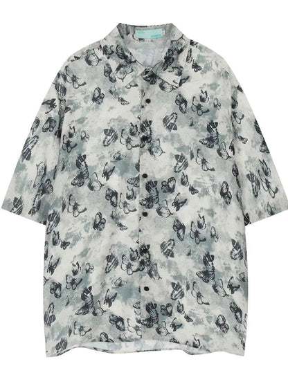 Abstract Butterfly Short Sleeve Shirt