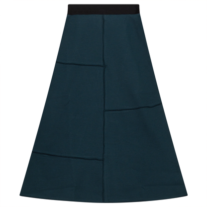 Asymmetric Cut Waffle Long Skirt