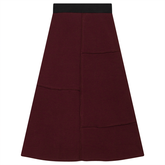 Asymmetric Cut Waffle Long Skirt