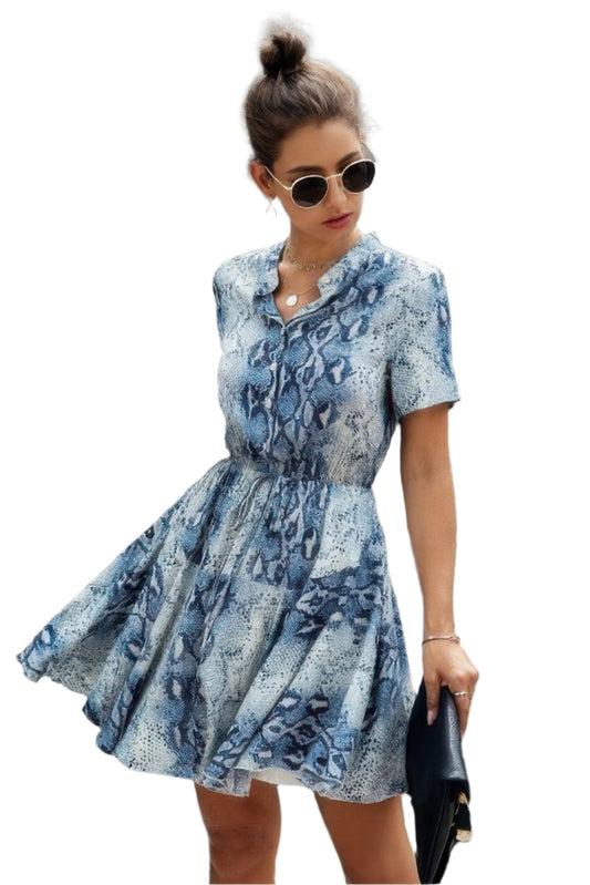 Power Play Animal Print Shirt Dress
