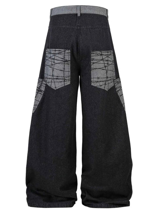 Barbed Panel Cargo Jeans
