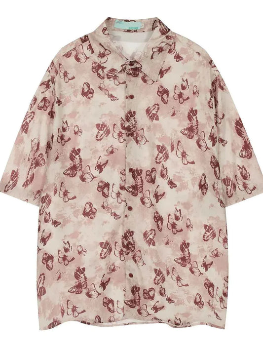 Abstract Butterfly Short Sleeve Shirt